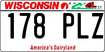 WI license plate 178PLZ