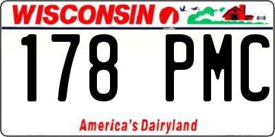 WI license plate 178PMC