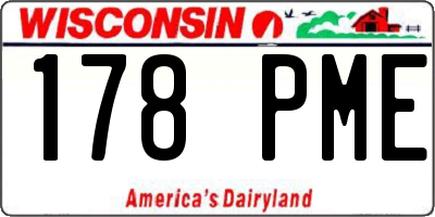 WI license plate 178PME
