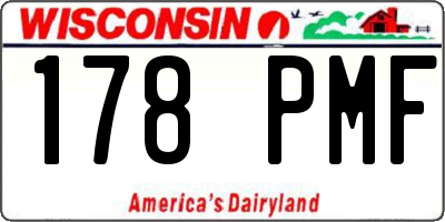 WI license plate 178PMF