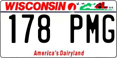 WI license plate 178PMG
