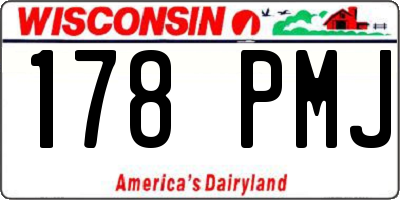 WI license plate 178PMJ