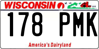 WI license plate 178PMK