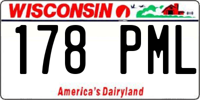 WI license plate 178PML