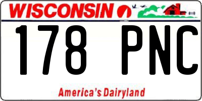 WI license plate 178PNC
