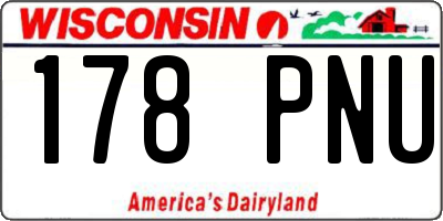 WI license plate 178PNU