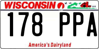 WI license plate 178PPA