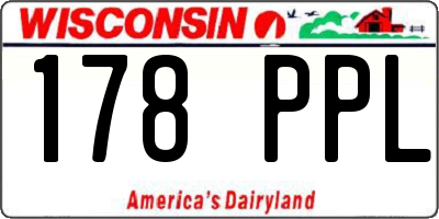 WI license plate 178PPL