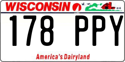 WI license plate 178PPY