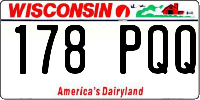 WI license plate 178PQQ