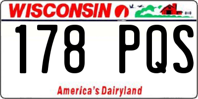 WI license plate 178PQS