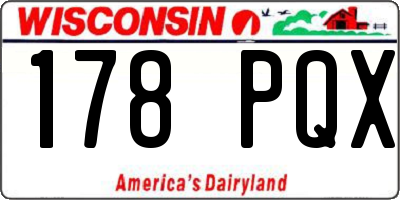 WI license plate 178PQX