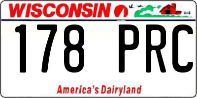 WI license plate 178PRC
