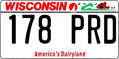 WI license plate 178PRD