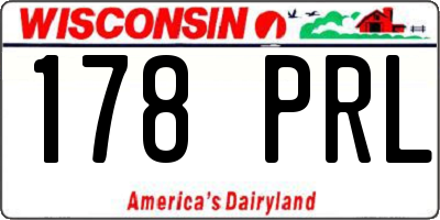 WI license plate 178PRL