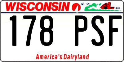 WI license plate 178PSF