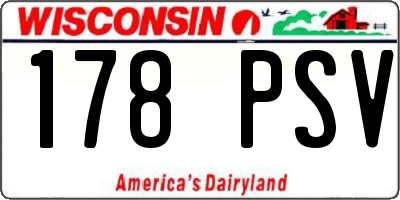 WI license plate 178PSV