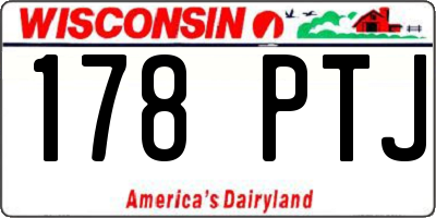 WI license plate 178PTJ