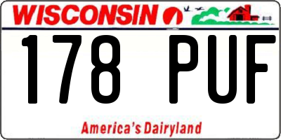 WI license plate 178PUF