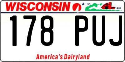 WI license plate 178PUJ