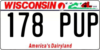WI license plate 178PUP
