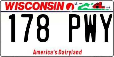 WI license plate 178PWY