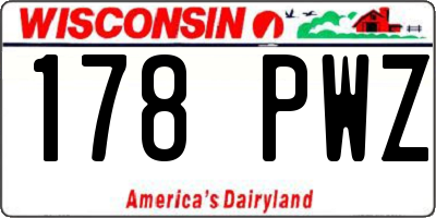 WI license plate 178PWZ