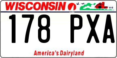 WI license plate 178PXA