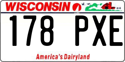 WI license plate 178PXE