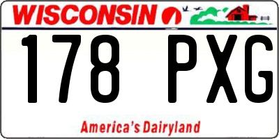 WI license plate 178PXG