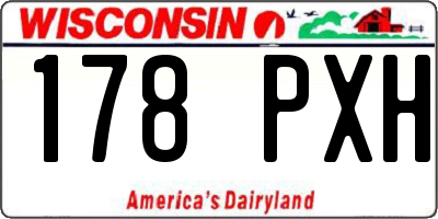 WI license plate 178PXH