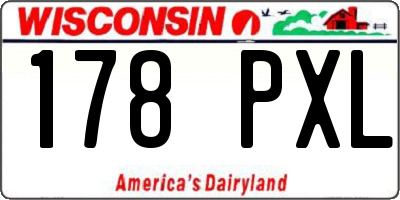 WI license plate 178PXL