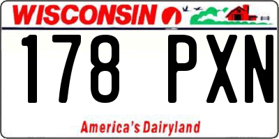 WI license plate 178PXN