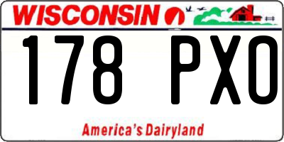 WI license plate 178PXO