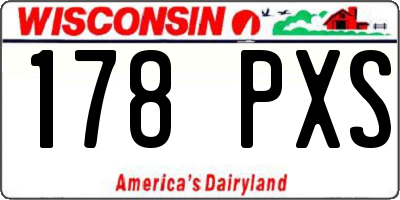 WI license plate 178PXS