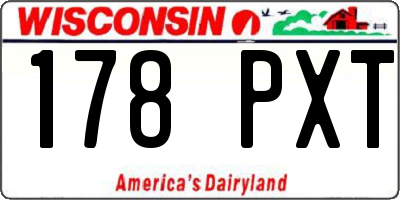 WI license plate 178PXT