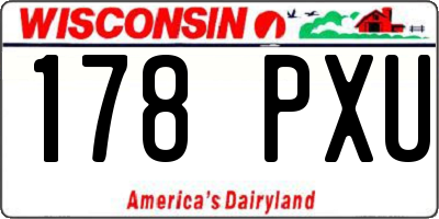 WI license plate 178PXU
