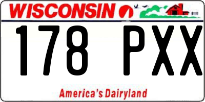 WI license plate 178PXX