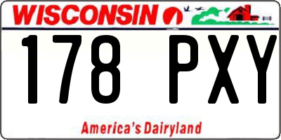WI license plate 178PXY