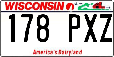 WI license plate 178PXZ