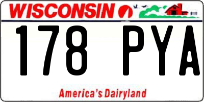 WI license plate 178PYA