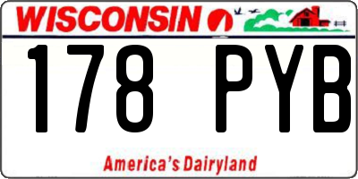 WI license plate 178PYB