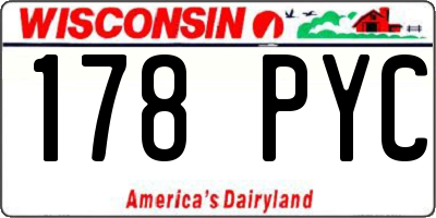 WI license plate 178PYC