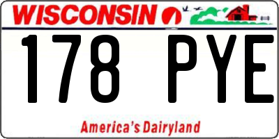 WI license plate 178PYE