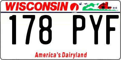 WI license plate 178PYF