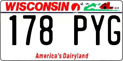 WI license plate 178PYG