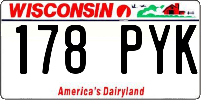 WI license plate 178PYK