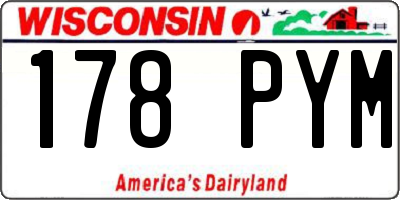 WI license plate 178PYM