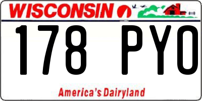 WI license plate 178PYO