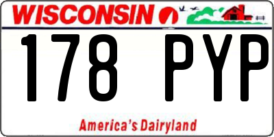 WI license plate 178PYP